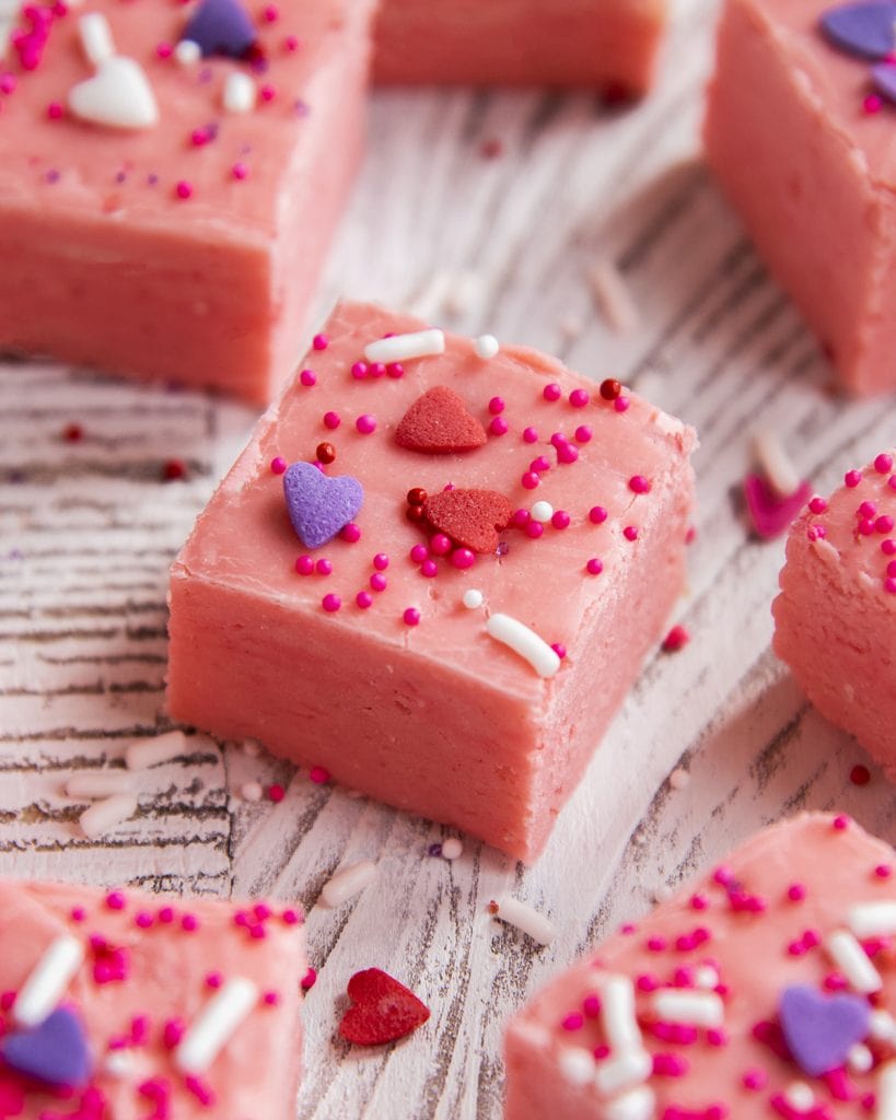 Strawberry Fudge with Sprinkles